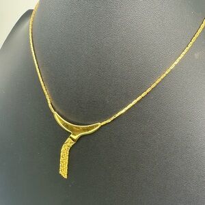 Vintage Kramer Gold-Tone Princess Fringe Necklace
